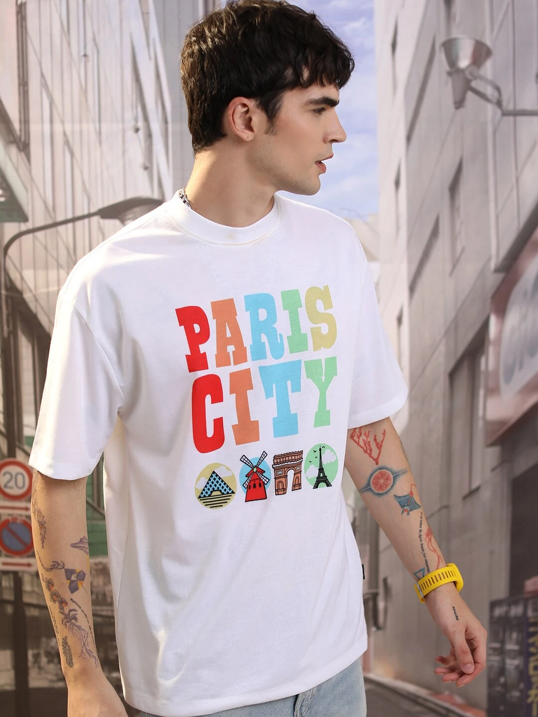 Men Pure Cotton Printed Short Sleeve Polo T-shirt - Image 2